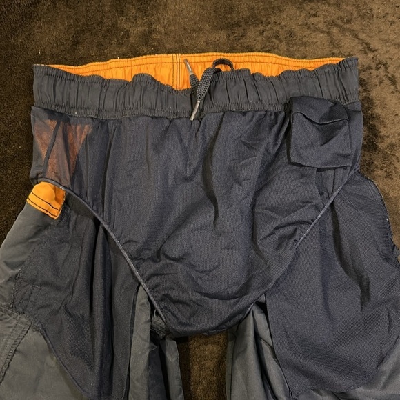 Speedo Men’s Blue w Orange Tie Waist Marina Sport VaporPlus 9” Swim Trunks Small - Picture 7 of 9